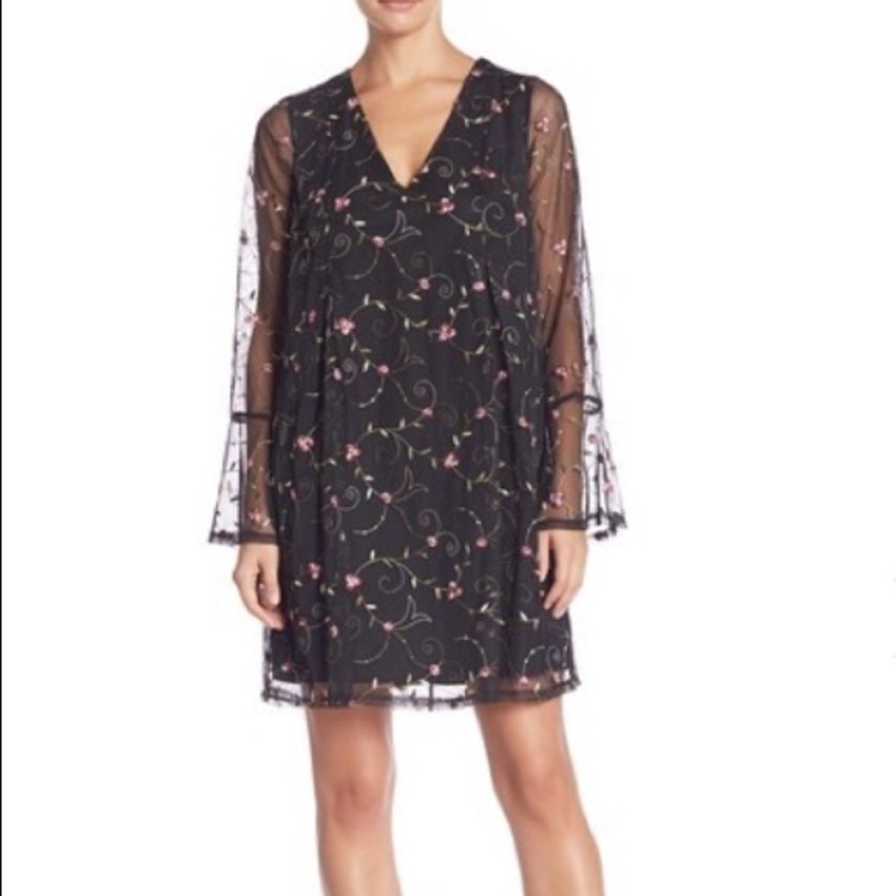 BCBGeneration embroidered bow tie back dress